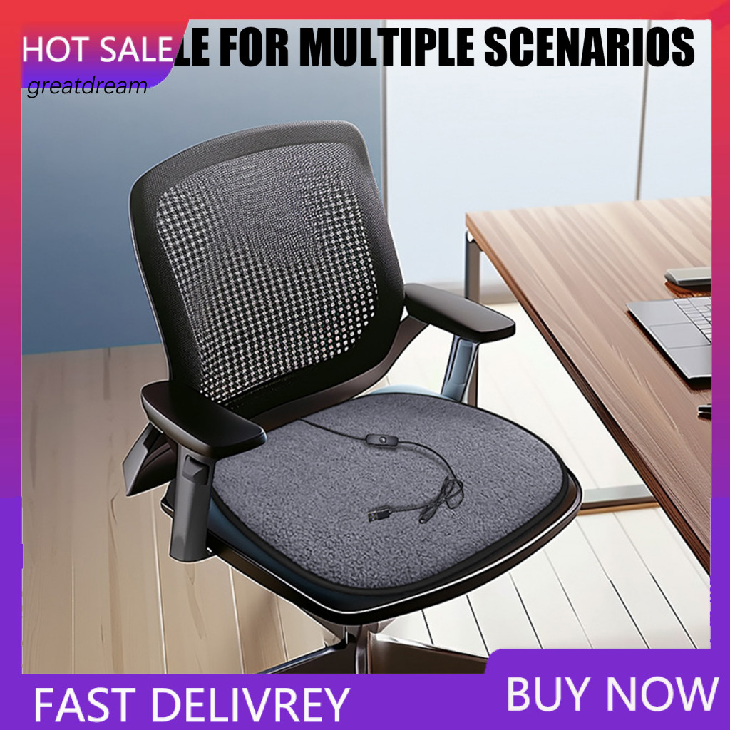 Universal Fit Car Seat Cushion Portable Usb Anti-slip Warm Chair Pad for Winter Drives Office Home Outdoor Use Comfortab