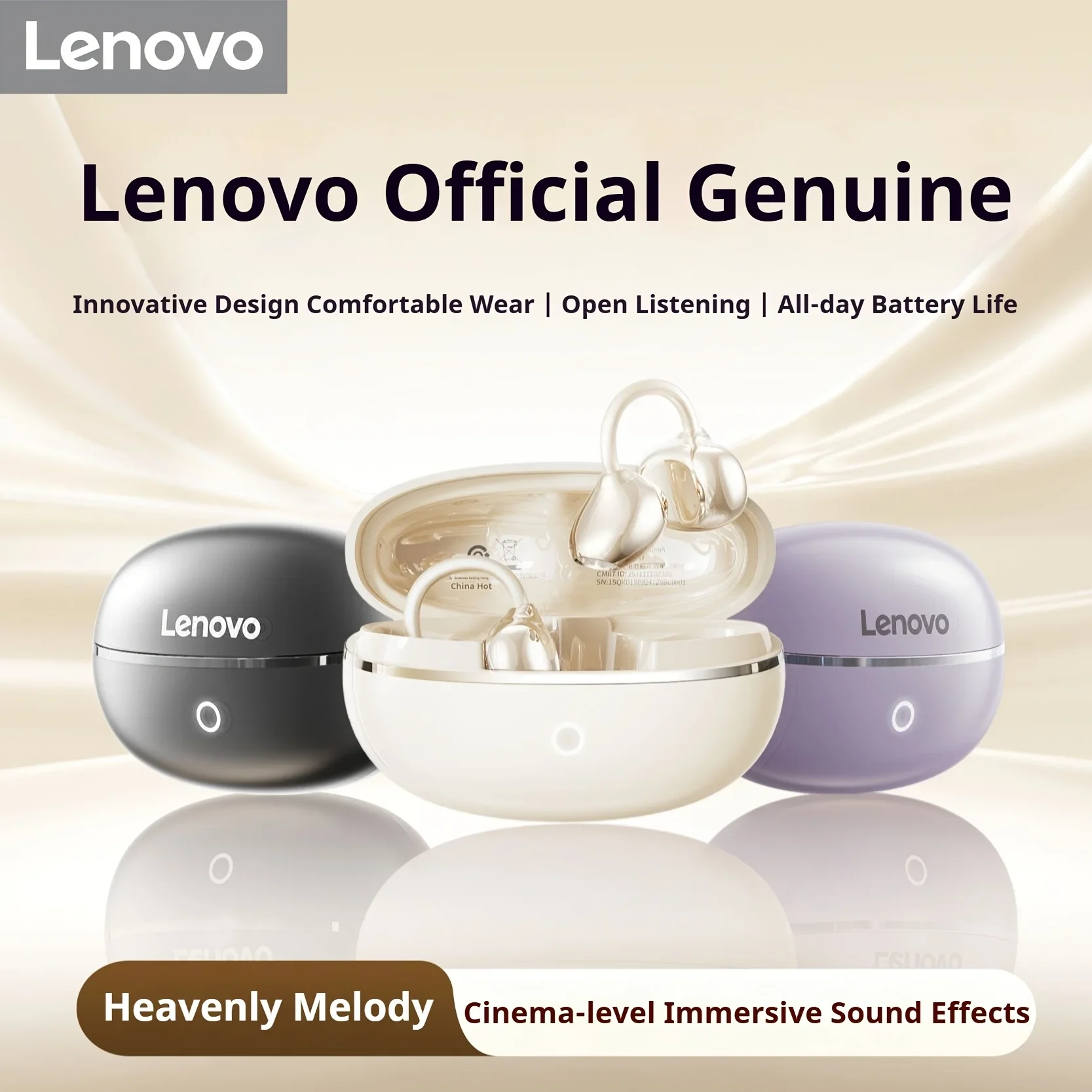 Original Lenovo XA390 True Wireless Earbuds Ear-clip Design Hook Earphone Open Audio TWS Sport Headset HD Call With Mic