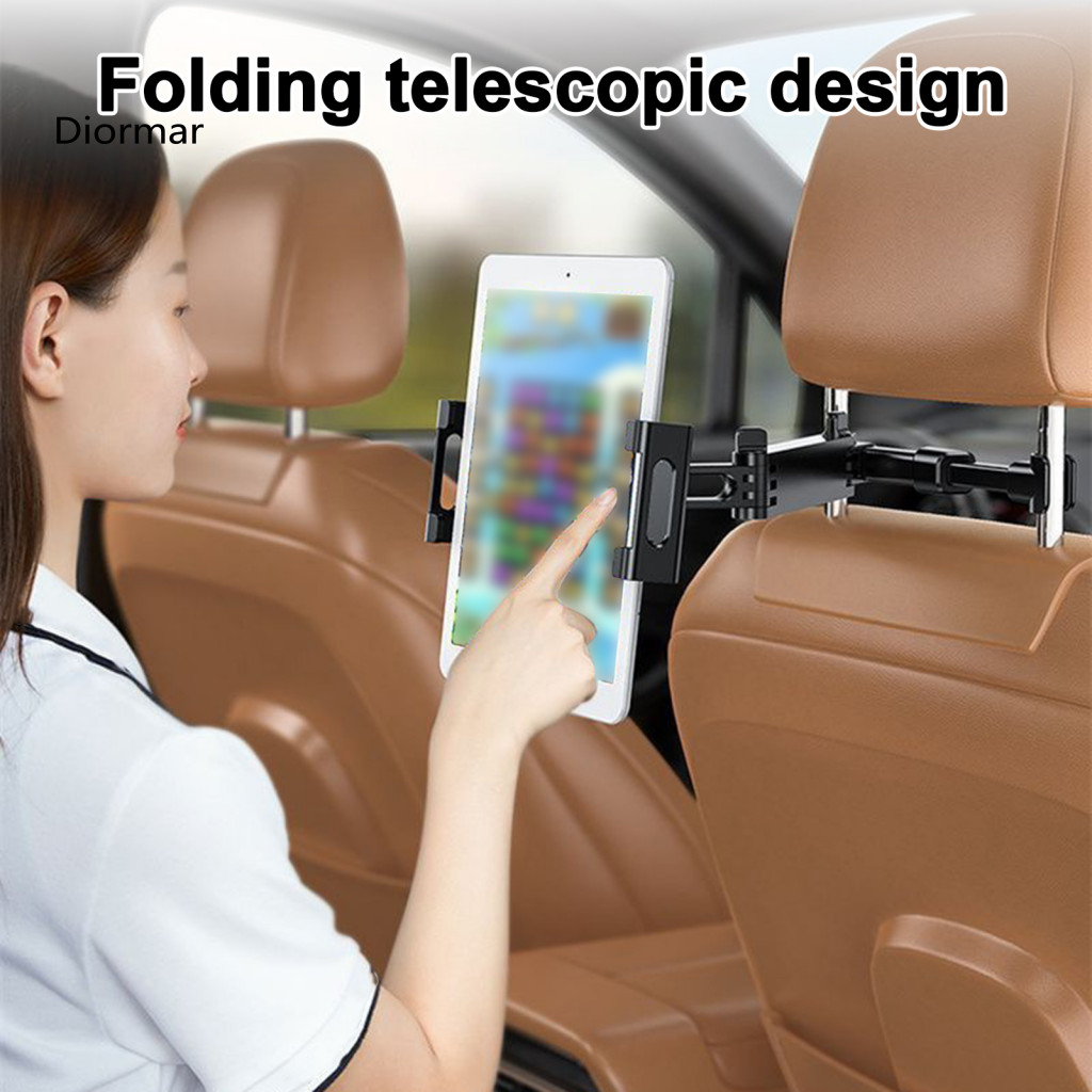 Silicone Grip Tablet Mount Car Mobile Phone Stand Heavy-duty Backseat Headrest Holder with Metal Lock Grips Extendable f