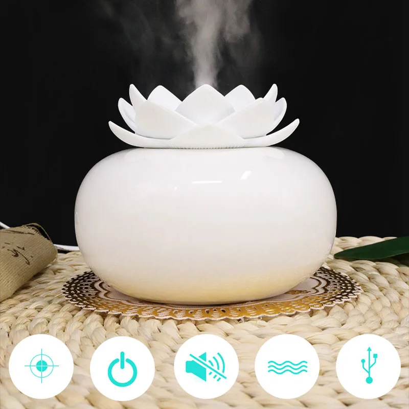 USB Air Humidifier Aroma Diffuser for Home Office Yoga Aromatherapy Essential Oil Aroma Diffuser Mini Ceramics Mist Maker