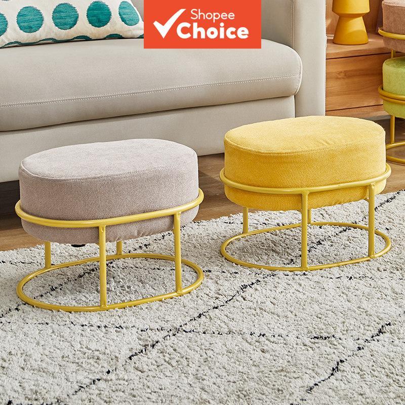 Almofada de Chão Oval Tatami Banco Pequeno, Tecido Macio, Banqueta Baixa para Sala de Estar e Quarto, Almofada de