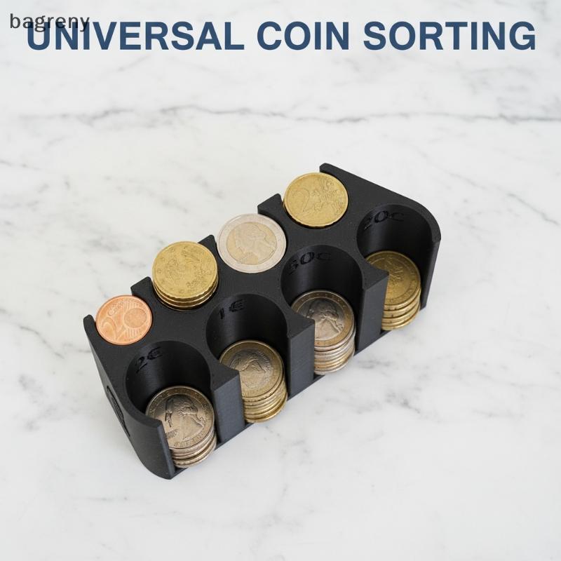 [bagreny] Dispensador Organizador De Moedas Euro 2 1 50 Cent Holder Caixa De Armazenamento Para Manuseio De Dinheiro Qui