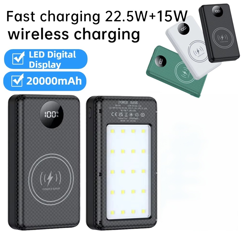 Caixa de Bateria Power Bank 6*18650 37.5W, Suporte Portátil com Dupla Porta USB Tipo C para Recarga, Compatível com