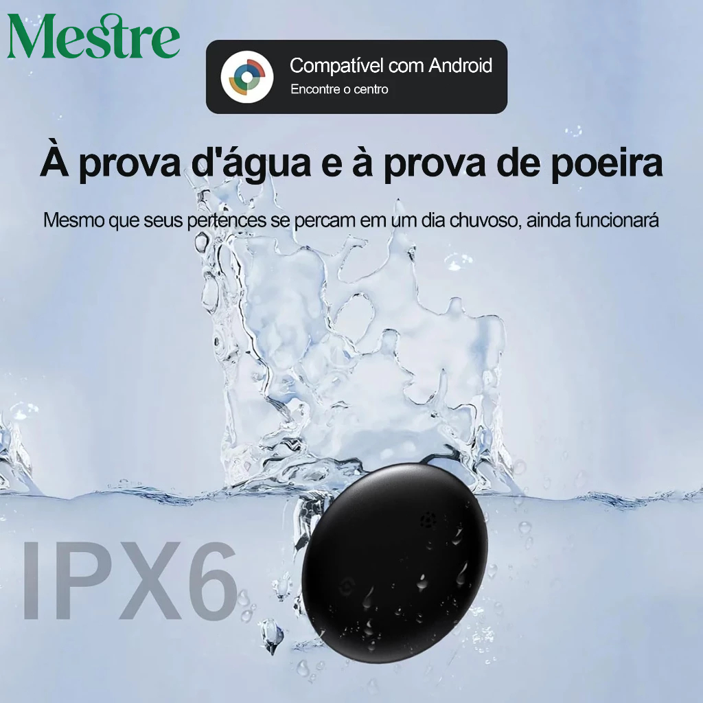 Tag Rastreador UWB Bluetooth Mestre Preto, Dispositivo Inteligente certificado Google Android