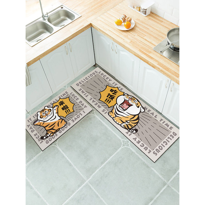 I Fat Tiger Household Soft Diatom Mud Tapete de cozinha antiderrapante à prova de óleo resistente à sujeira lavável sem