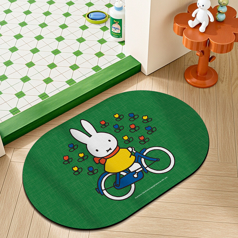 [Novo produto] Genuíno Miffy Household Cartoon Tapete antiderrapante Tapete de banheiro Forte absorção de água Impresso