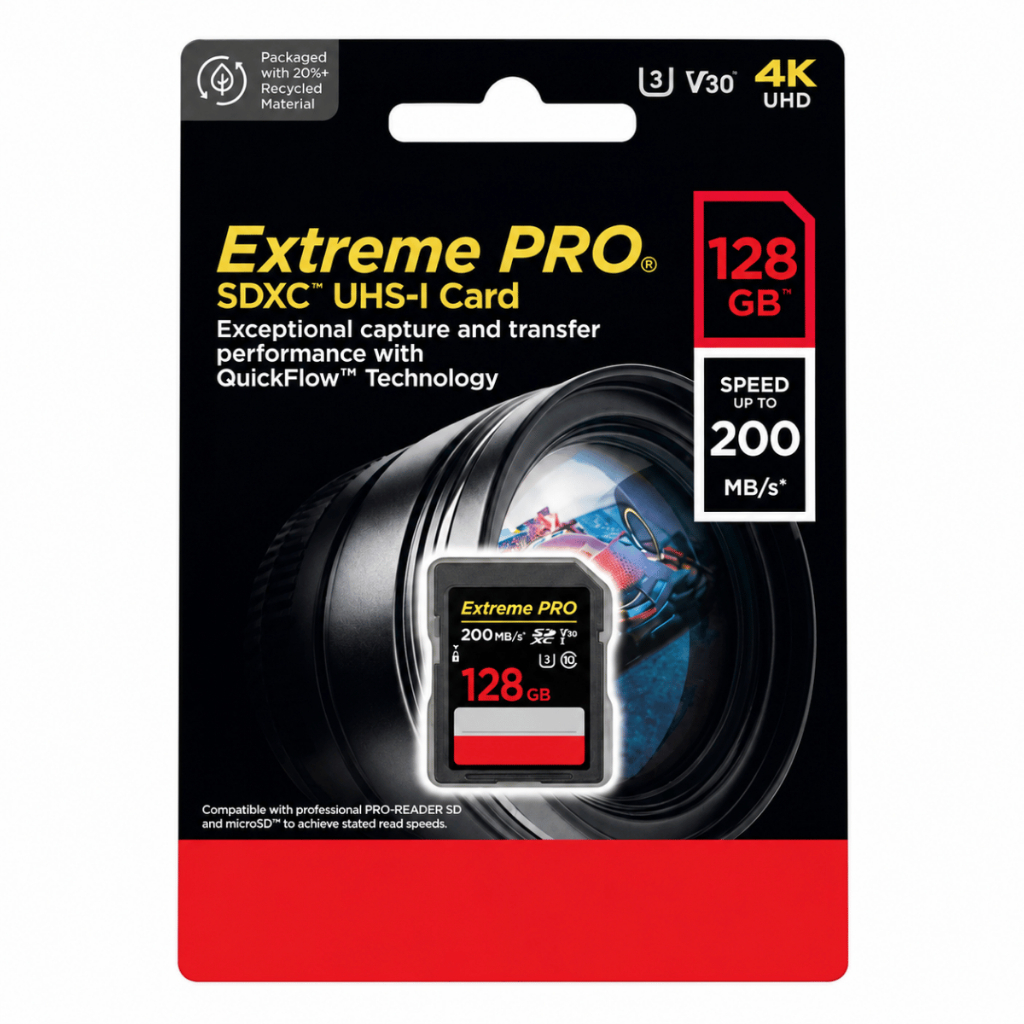 Cartão de Memória Sdxc 128gb Extreme Pro V30 200Mbs