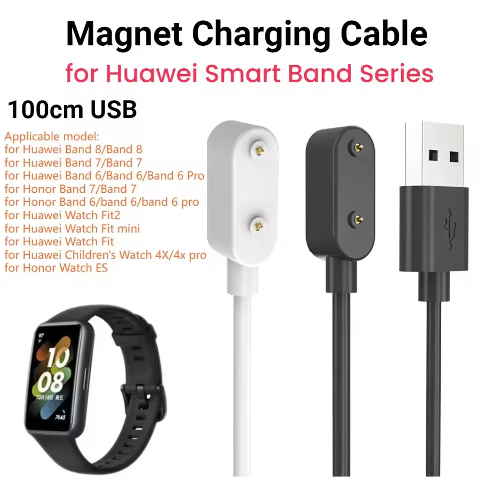 Carregador Magnético De 1M Para Huawei Band 10 9 8 7 6 NFC Pro 5 4 3 Fit Fit2 Fit3 S-TAG Relógio Infantil 5X 4Pro 4X Hon