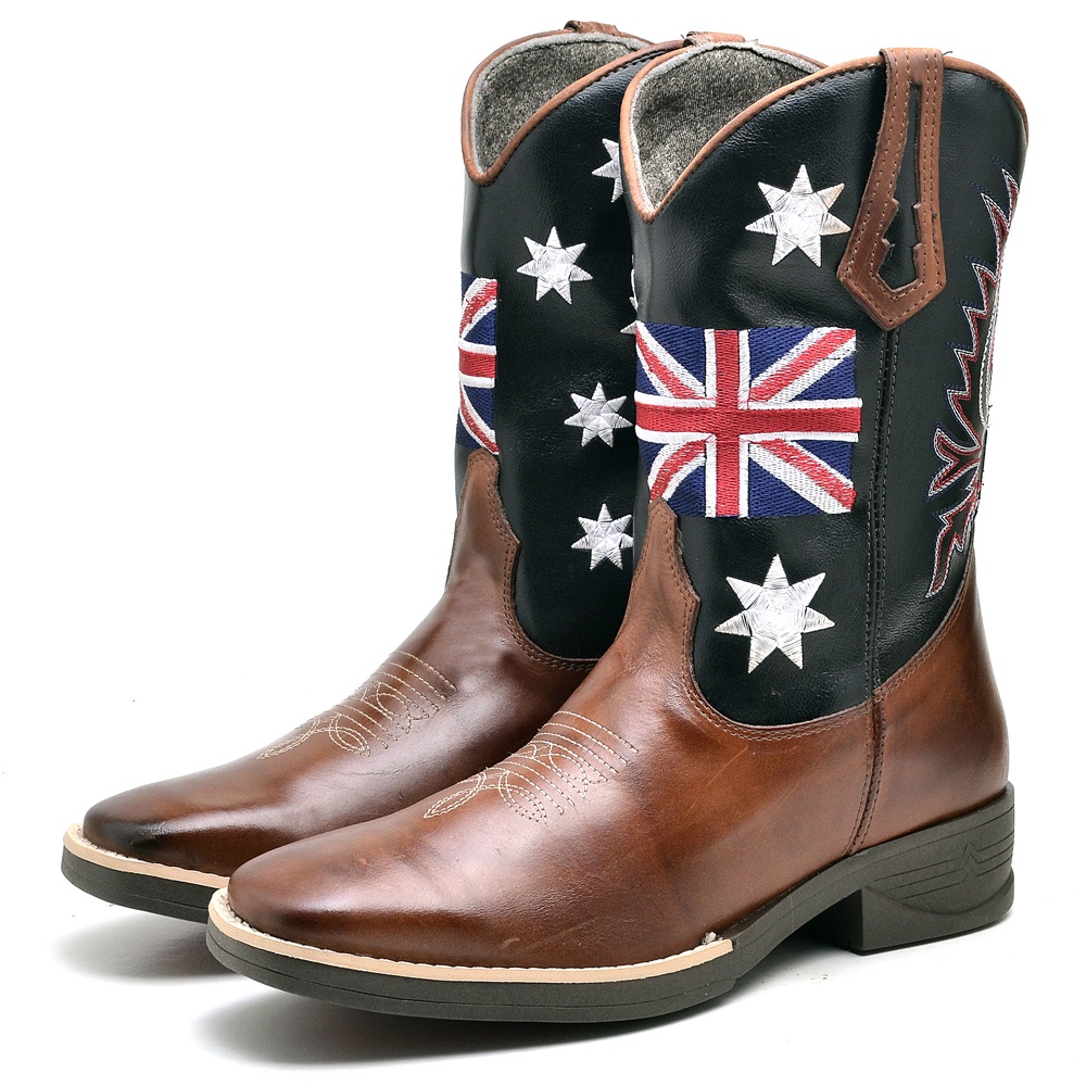Bota Texana Bordada Masculina Inglaterra Promoção Black Friday