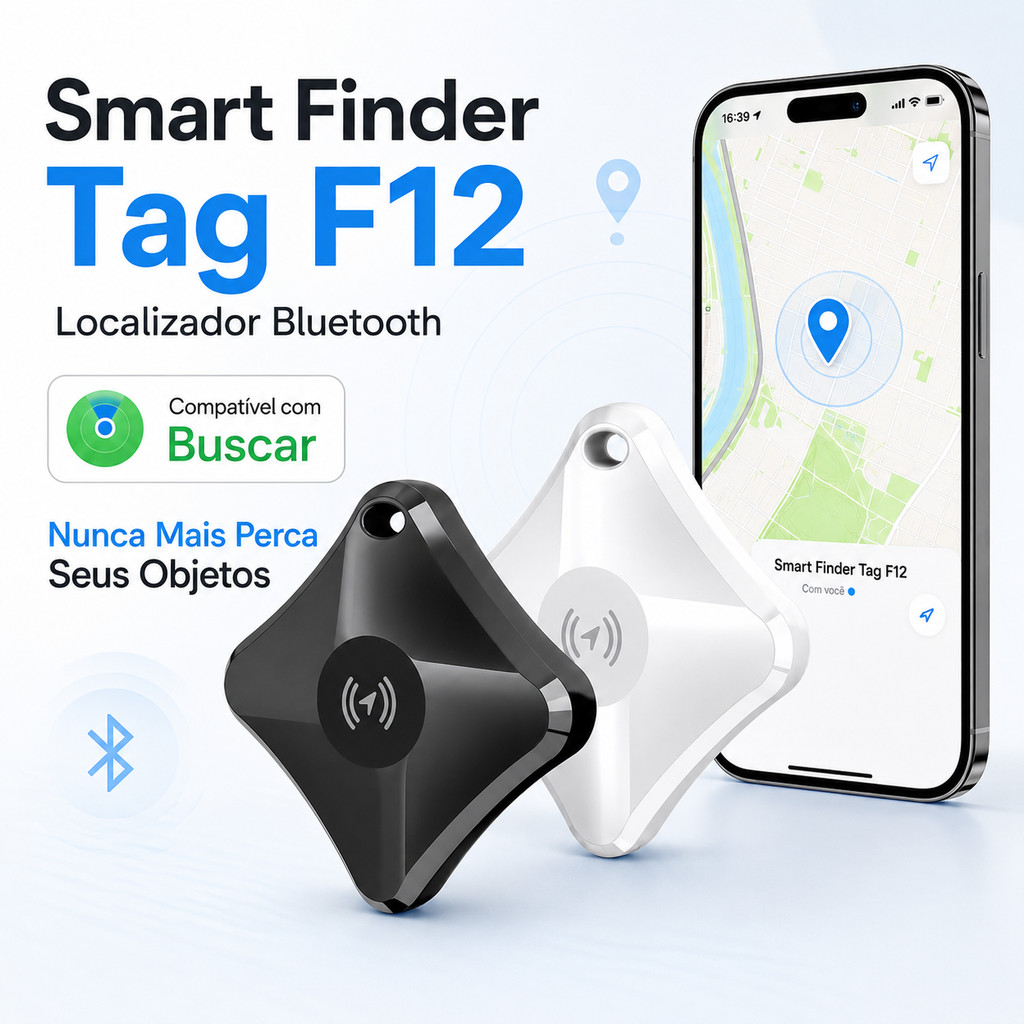 Localizador Smart Finder Tag F12 Bluetooth Para Chaves Carteira Mochila Mala Pet 40mm IOS
