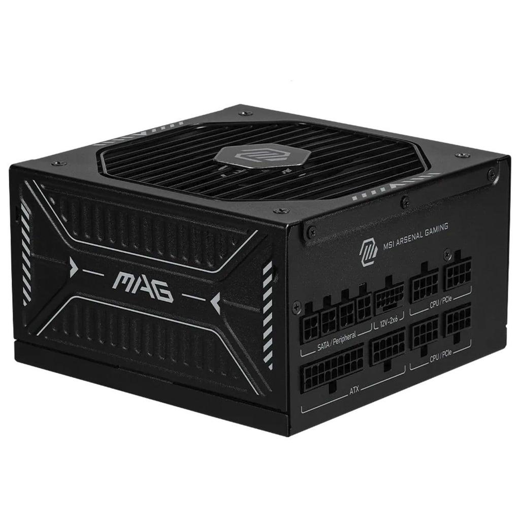 Fonte MSI MAG A850GLS PCIE5, 850W, 80 Plus Gold, Cybenetics Platinum, ATX 3.1, PFC Ativo, Full Modular, Preto MAGA850GLS