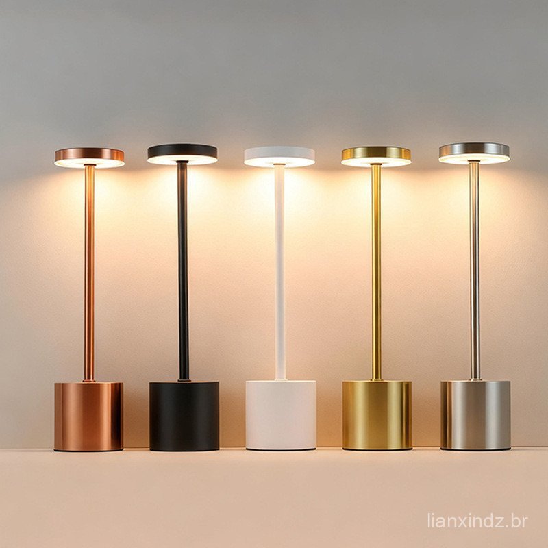 Candeeiro De Mesa Minimalista I-Beam Com Carregamento USB , Luz Noturna De Toque Para De Jantar Estilo Retrô