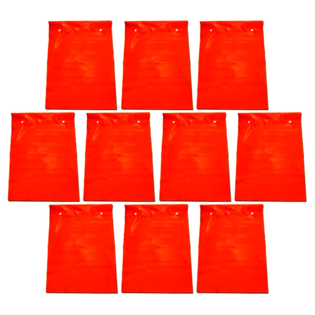 Kit C/ 10 Bandeirola P/ Escada Sinalização Laranja Reforçada