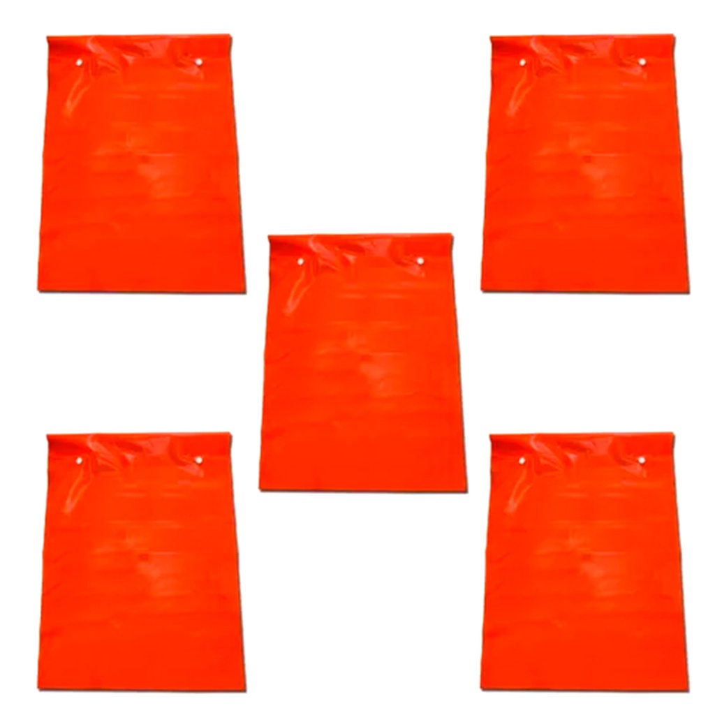 Kit C/ 5 Bandeirola P/ Escada Sinalização Laranja Reforçada