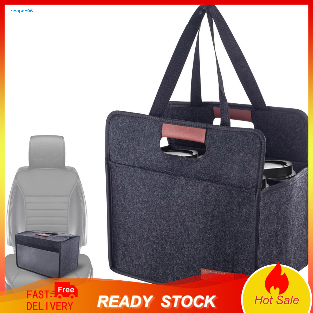 Car Cup Holder Bag Tea Bottle Tote 2/4/6 Drink Carrier with Handle – Portable Reusable Folding Coffee for Travel Deliv