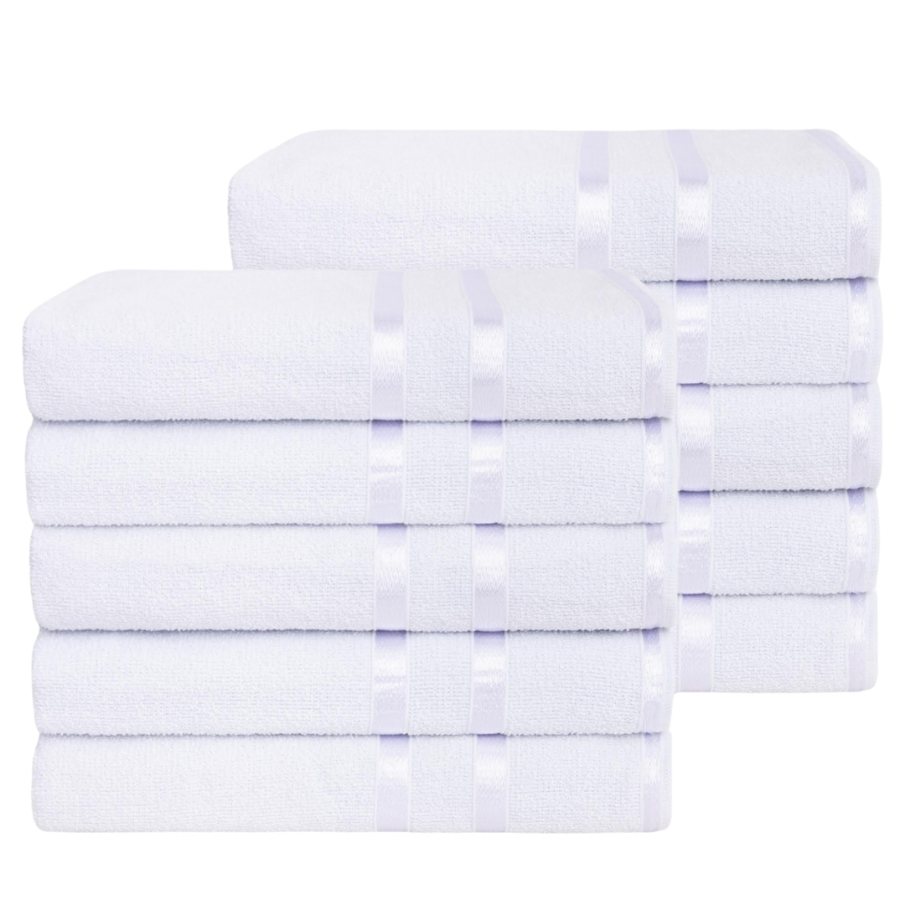 Kit 10 Toalhas De Banho Hotel, Pousada, Hostel 100% Algodão - Linha Lyra - Maya Store