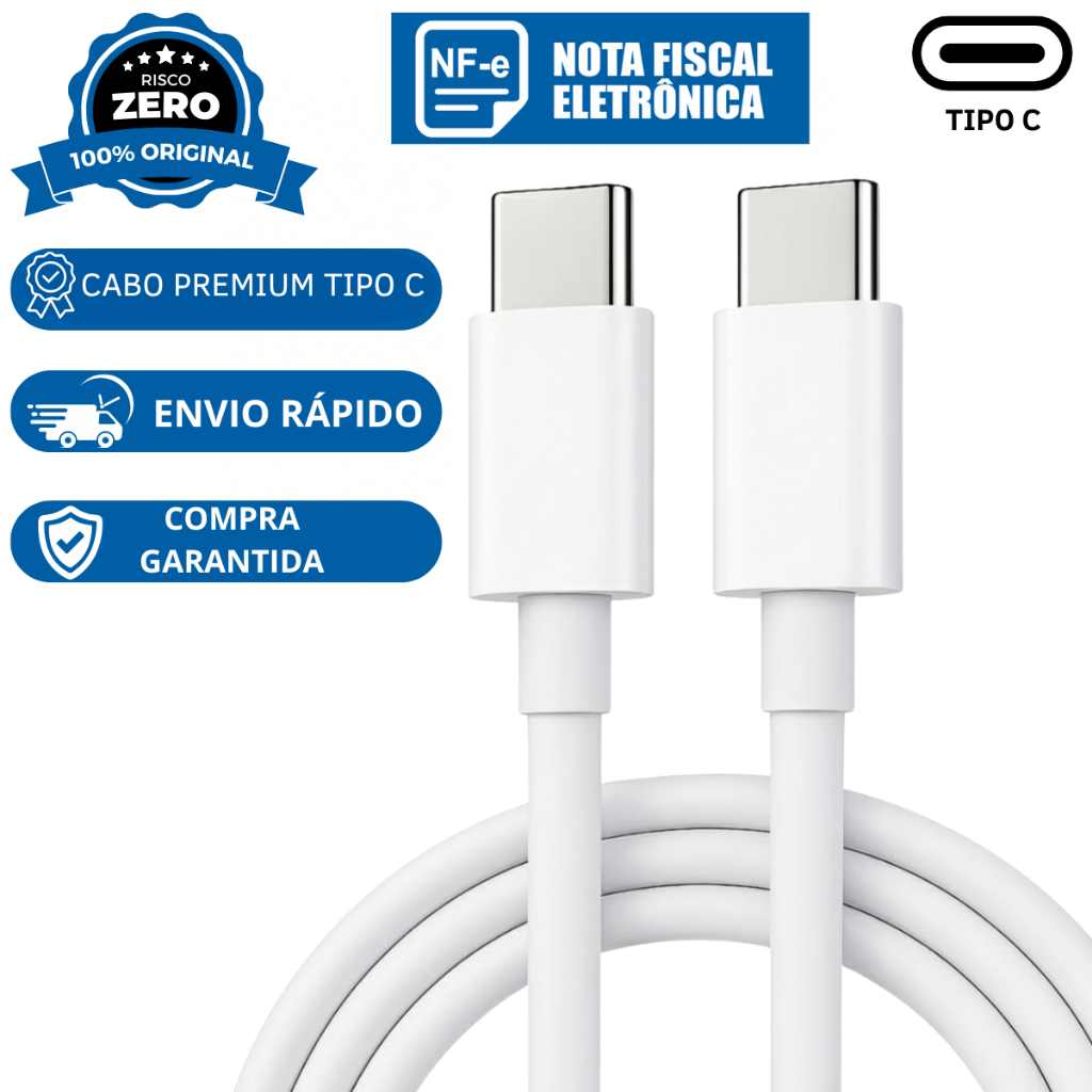 Cabo Carregador Tipo C USB-C 1 Metro Original Salyta Store