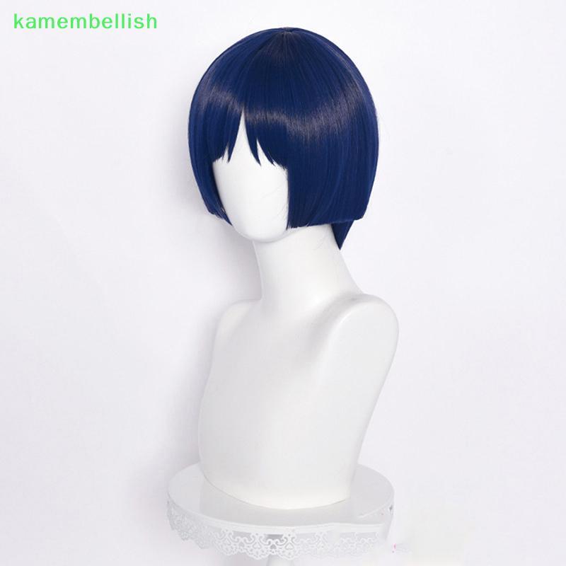 kamembellish12 Genshin Impact Cosplay Scaramouche Peruca Azul Anime Perucas De Halloween