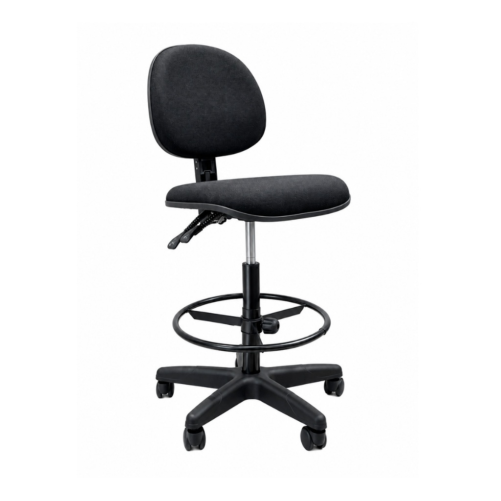 Cadeira Executiva Caixa Alta NR17 Back System Ergonômica Pistão a Gás Classe 4 Giratória 360 Graus Caixa Balcão Recepção