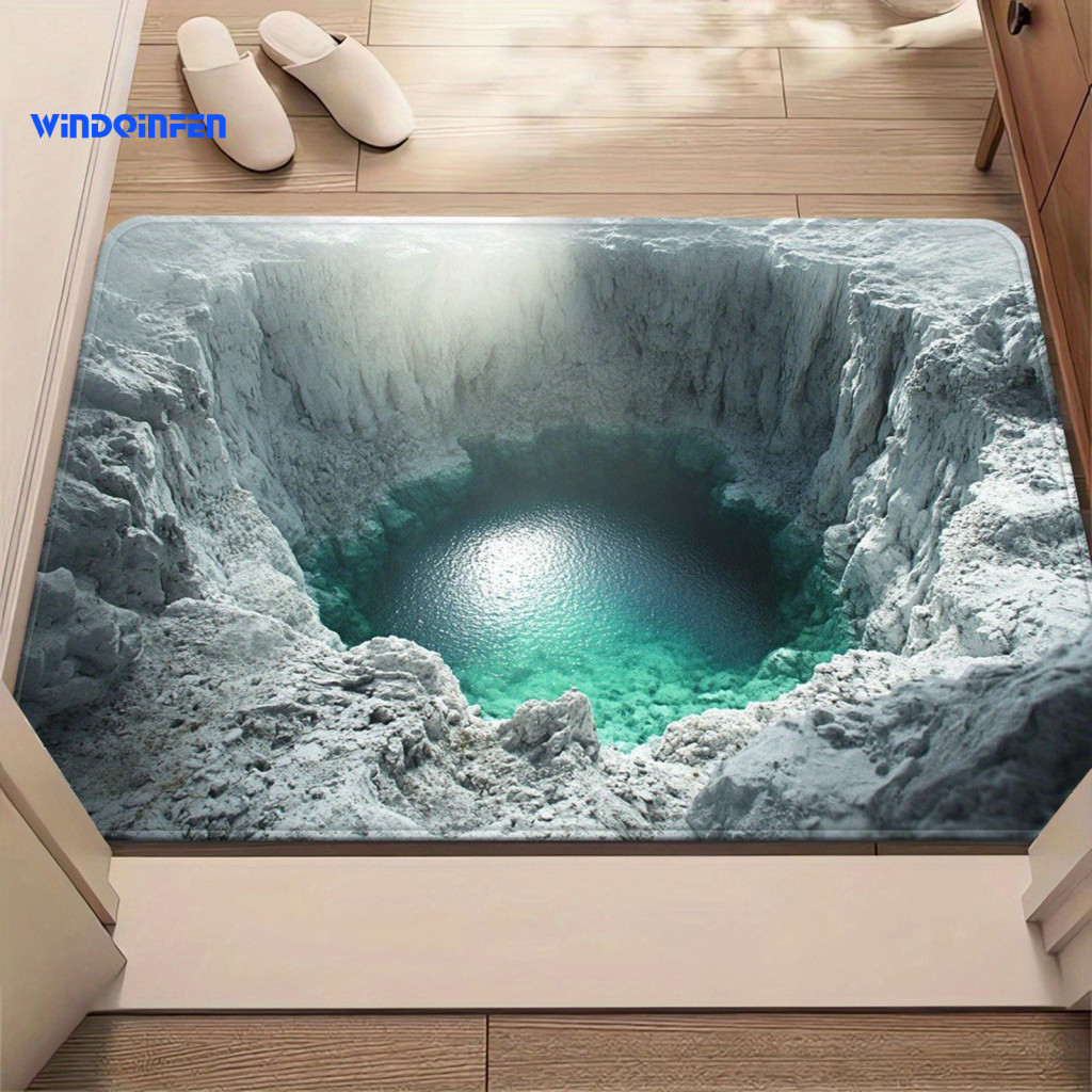 3d Floor Mat Optical Illusion Rug Non-slip Doormat Bottomless Hole Design for Entrance Bathroom Stairs Room Playroom –
