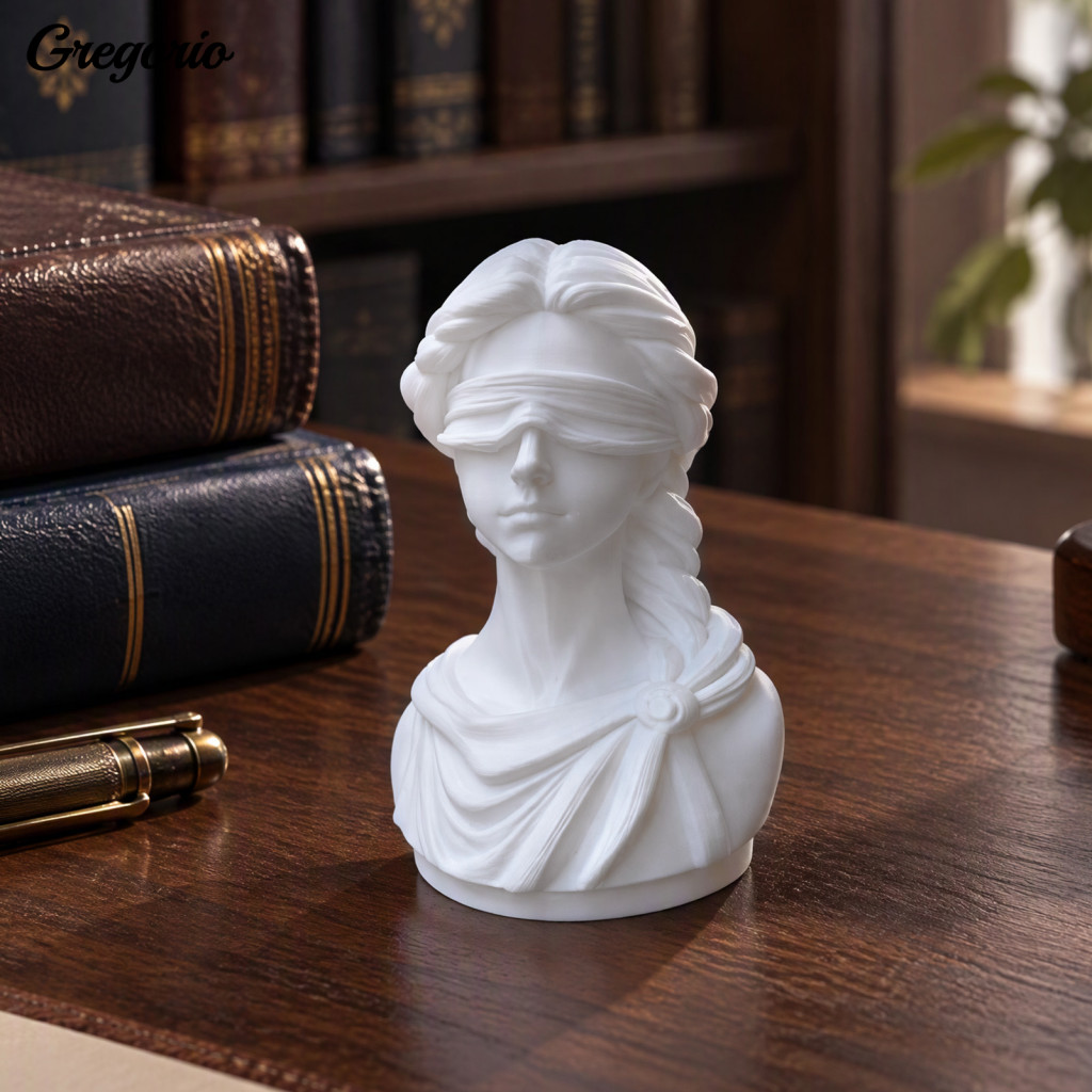 Minimalist Entrance Table Ornament Blindfolded Girl Statue 3d Printed Blind Elegant Retro Braided Hair Bust Sculpture fo
