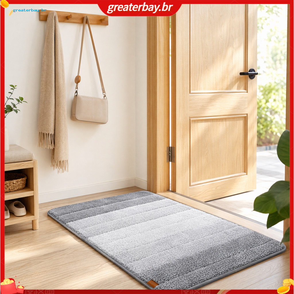 Gradient Color Bathroom Rug Quick-dry Absorbent Anti-slip Plush Floor Mat Washable Soft Door for Kitchen Entrance – Co