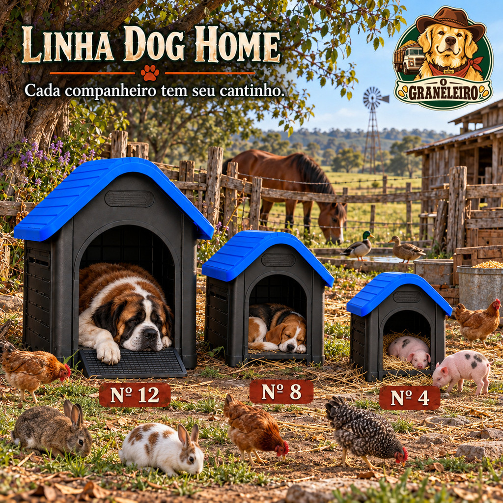 Casa Casinha Plástica Para Cachorro N4 N8 N12 Porte Médio e Grande Extra Grande Big Reforçada Dog Home