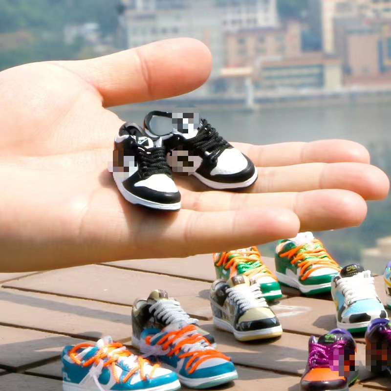 1/6 Mini tênis modelo sapatos de bebê 3D tridimensional sapato modelo carro controle Central decoração Desktop