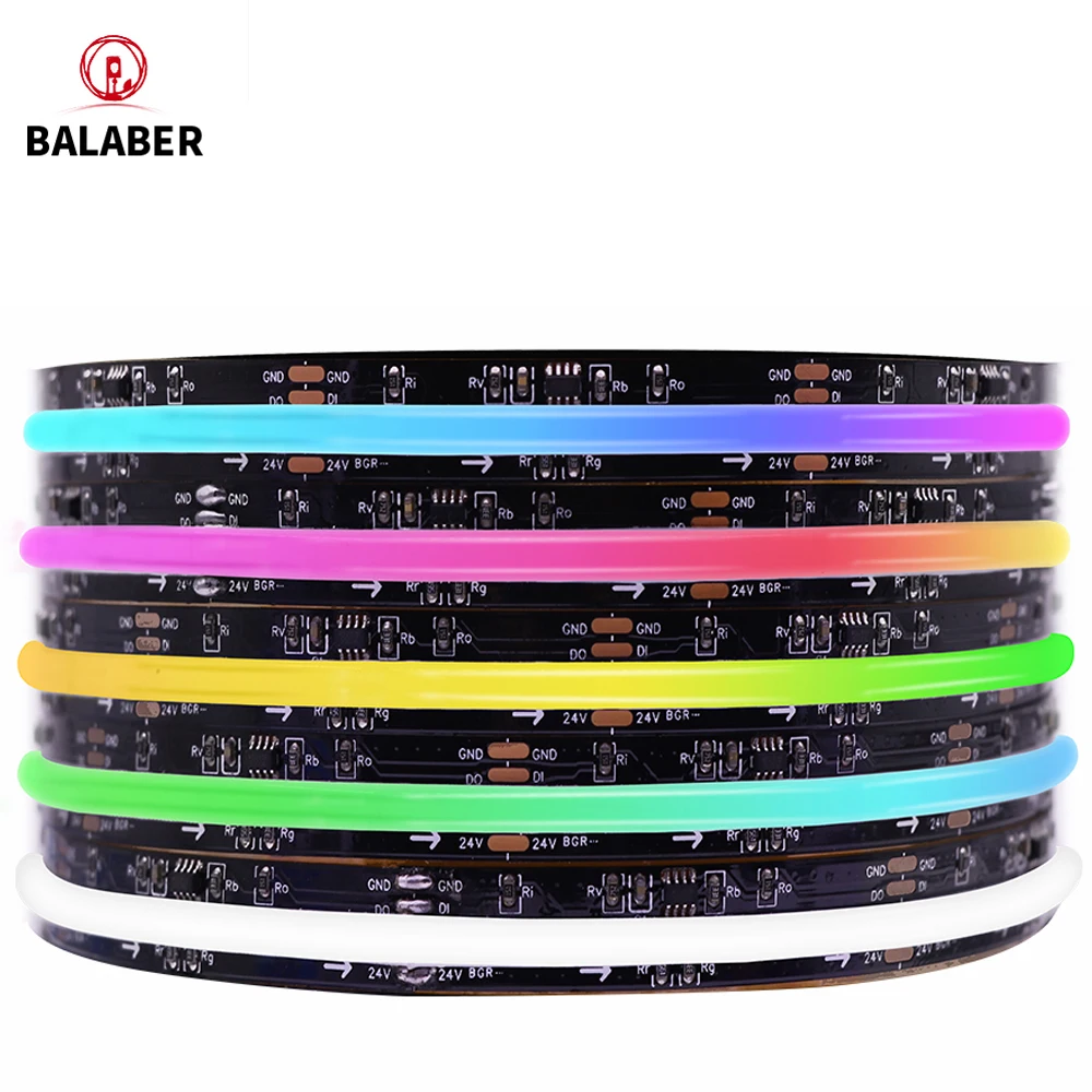 WS2811 WS2812B FCOB Dreamcolor LED Strip 12V 24V SPI 576/720LEDs/m RA90 High Density Flexible Decoration Light