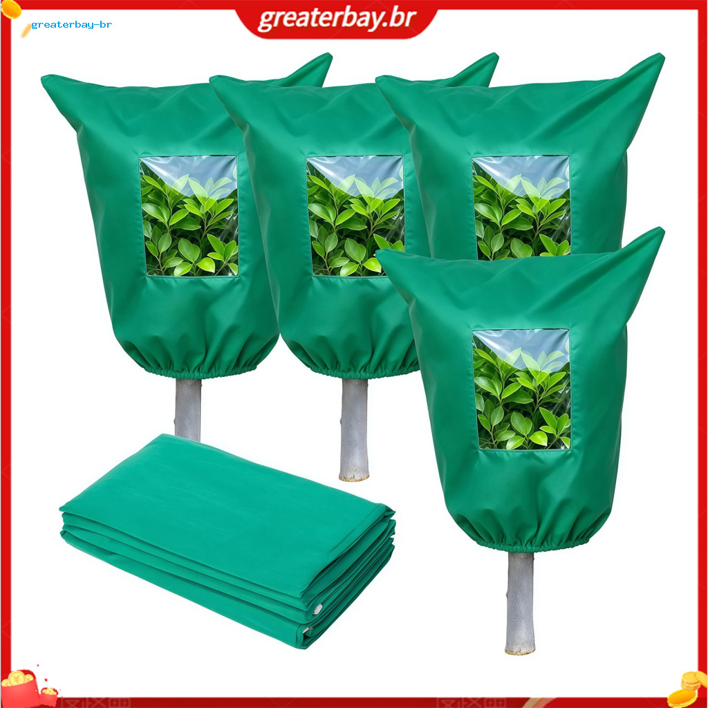 Winter Plant Cover with Drawstring Freeze Protection Bag for Outdoor Potted Plants Fruit Trees Shrubs Non-woven Fabric F