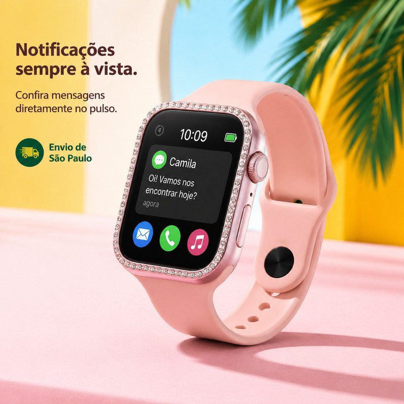 Opção: conjunto de smartwatch e fones de ouvido, compatível com sistemas iOS e Android, design esportivo, multifuncional