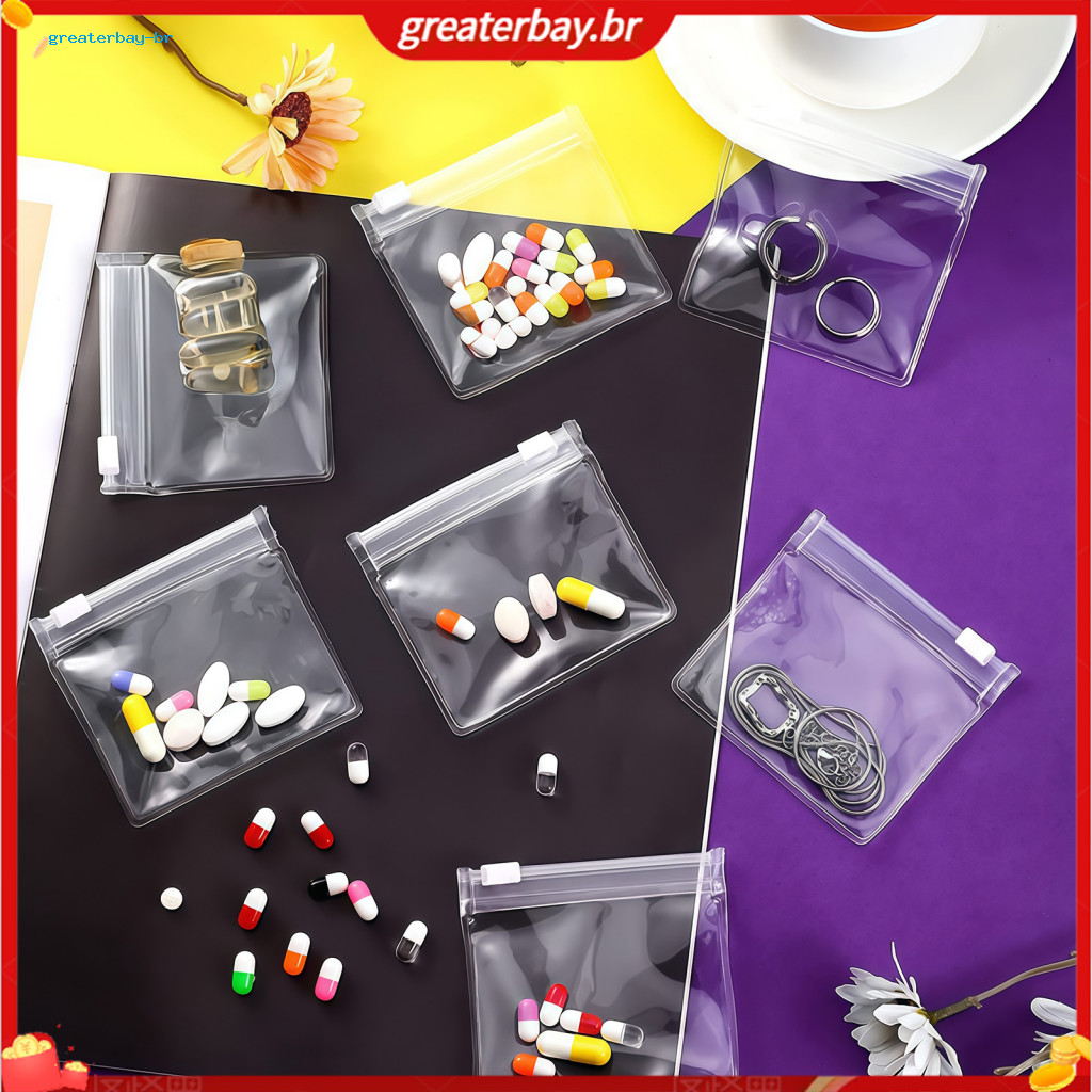 Slide Lock Bags Thick Eva Reusable Storage with Colored Slider – Multi-purpose Pill Pouches for Coins Jewelry Paper Cl