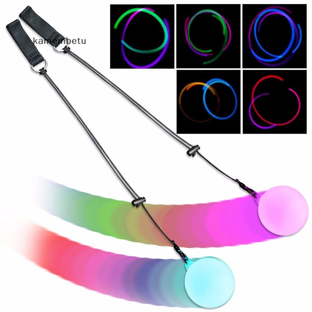 kam Pro LED Multi-Colored Glow POI Thrown Balls Light Up Para Dança Do Ventre Prumos De Mão ka