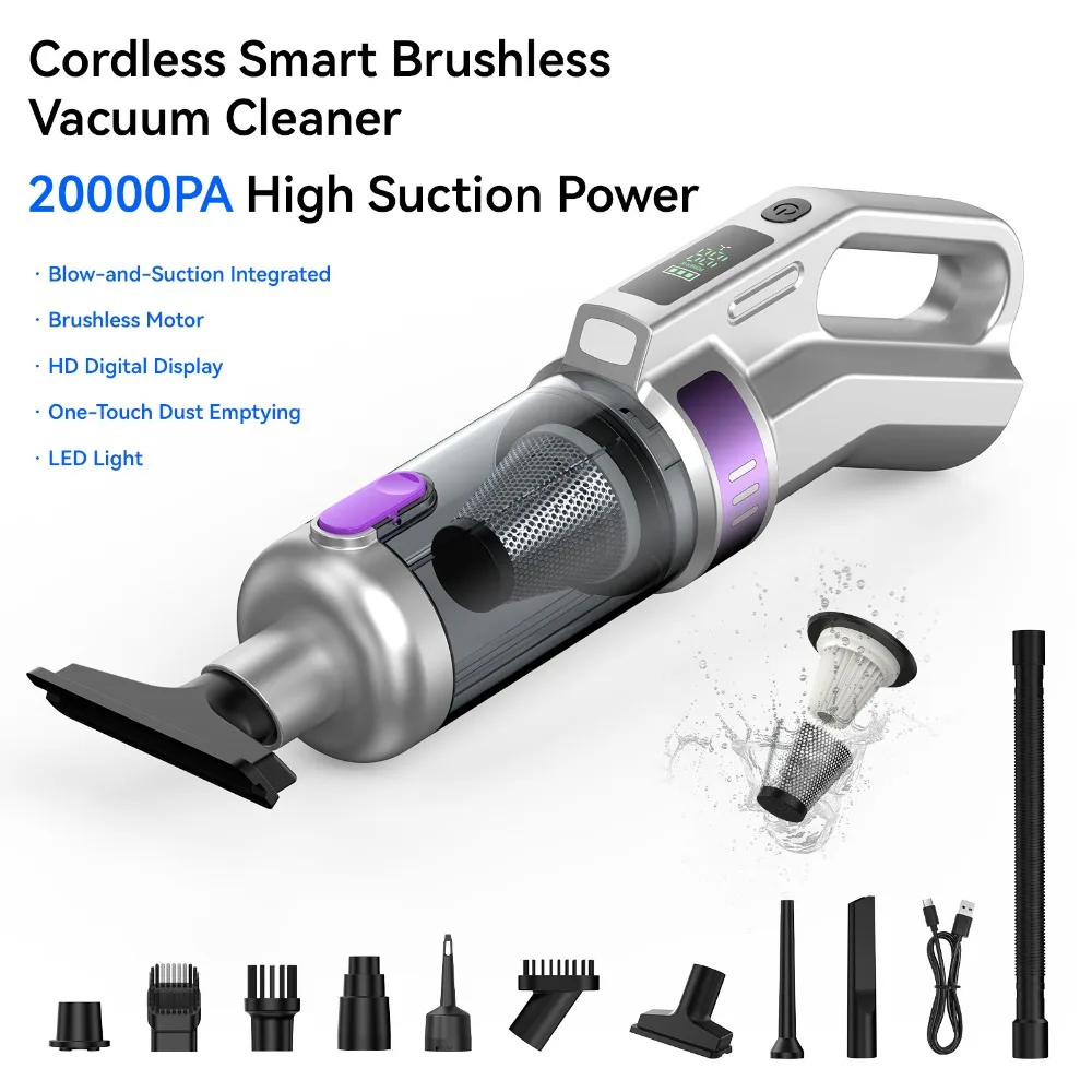 Handheld Vacuum Cleaner 20000PA Large Suction, Portable Blowing and Suction All-in-one Machine,  Car and Household Dual-purpose