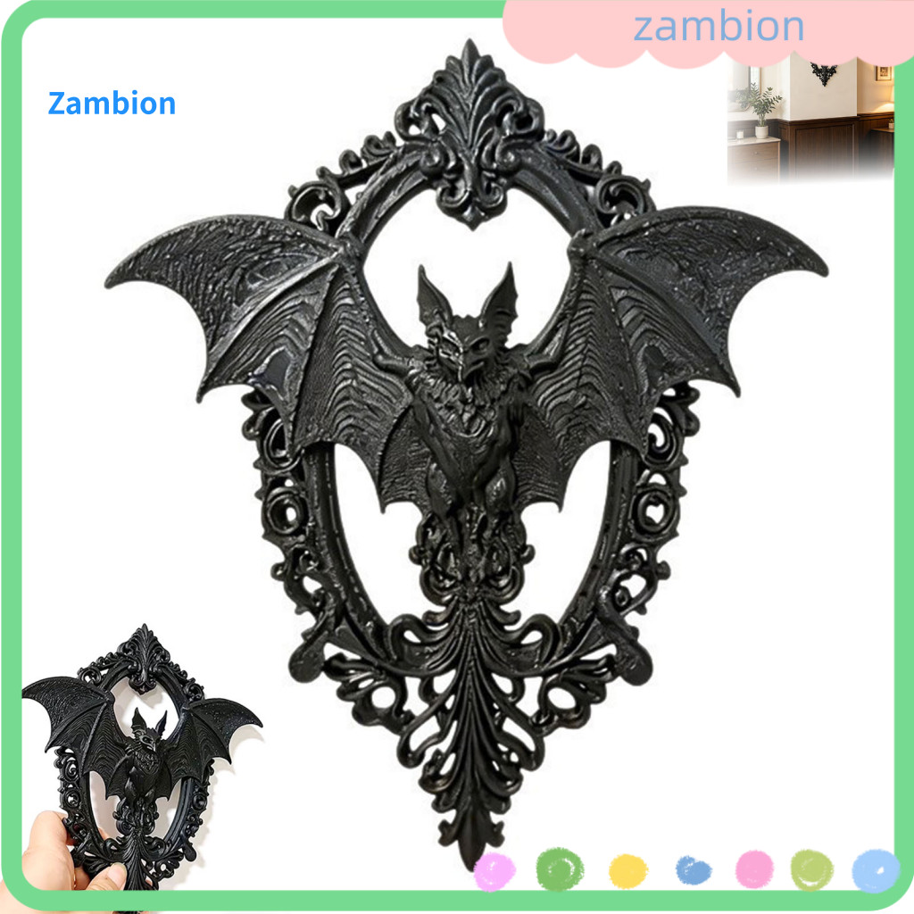 Style Wall Ornament Bat Decor 3d Printed Art Vintage Dark Sculpture for Halloween Home Room Bedroom Entryway Decoration
