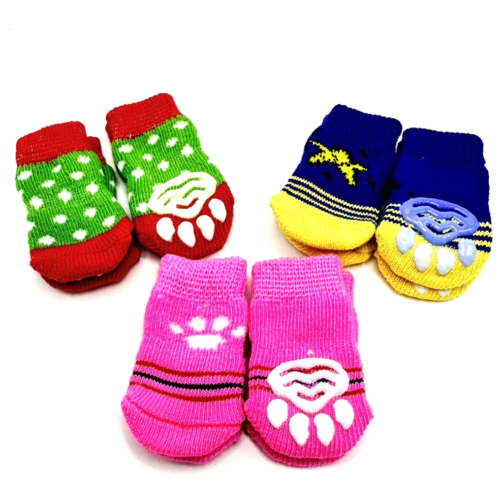 Meias Antiderrapantes Para Cães 4pcs Controle De Tração De Patas Com Proteção