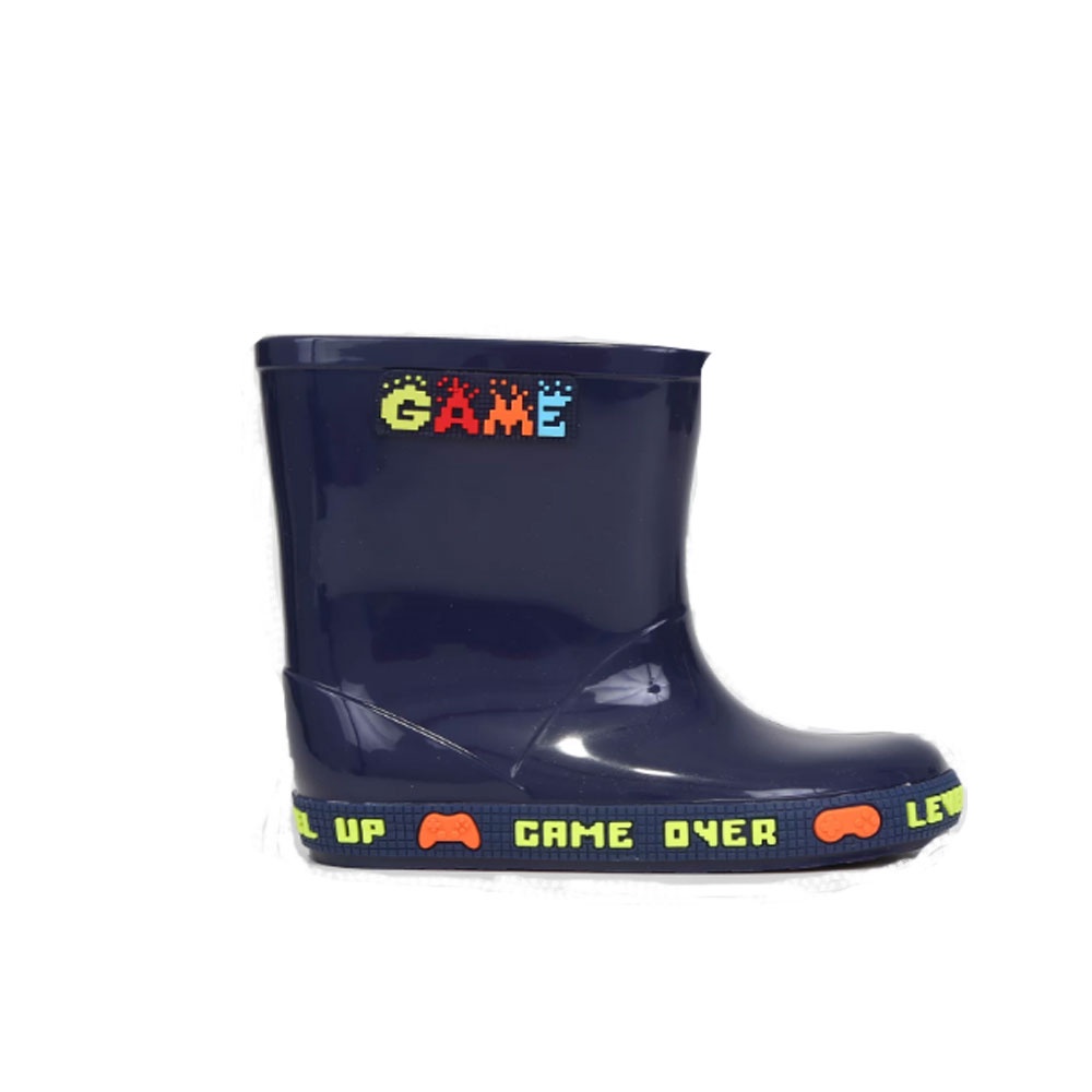 Bota Galocha Infantil Luelua Game Over Azul Marinho