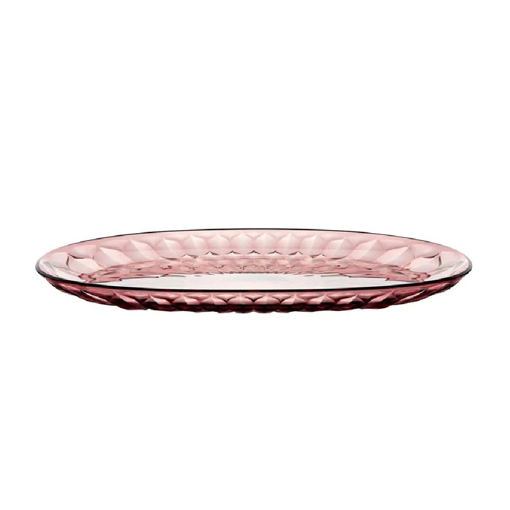 BANDEJA DE SERVIR GUZZINI OVAL LARGE EM ACRÍLICO VANITY TERRA 45CM MAUVE 131300LTE280
