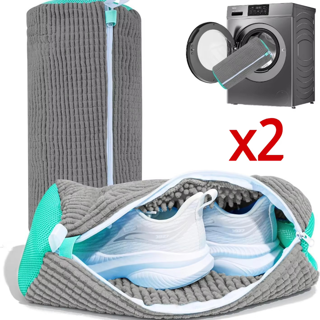 Saco Para Lavar Sapato Tênis Máquina de lavar Limpeza Anti Deformação Viagem Lavanderia-2pcs