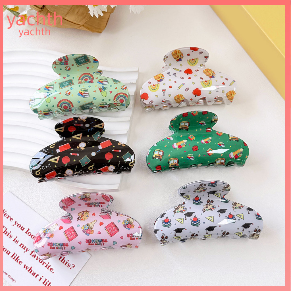 Cute Shark Claw Clips for Girls Back to School Hair Cartoon Acrylic Clip for Women Non-slip Thick Gripper Style for Use