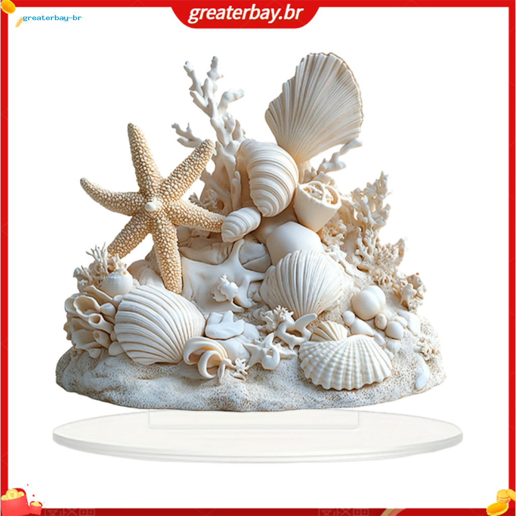 Ocean-style acrylic ornaments: Using shells starfish and coral as elements they restore the fresh coastal landscape