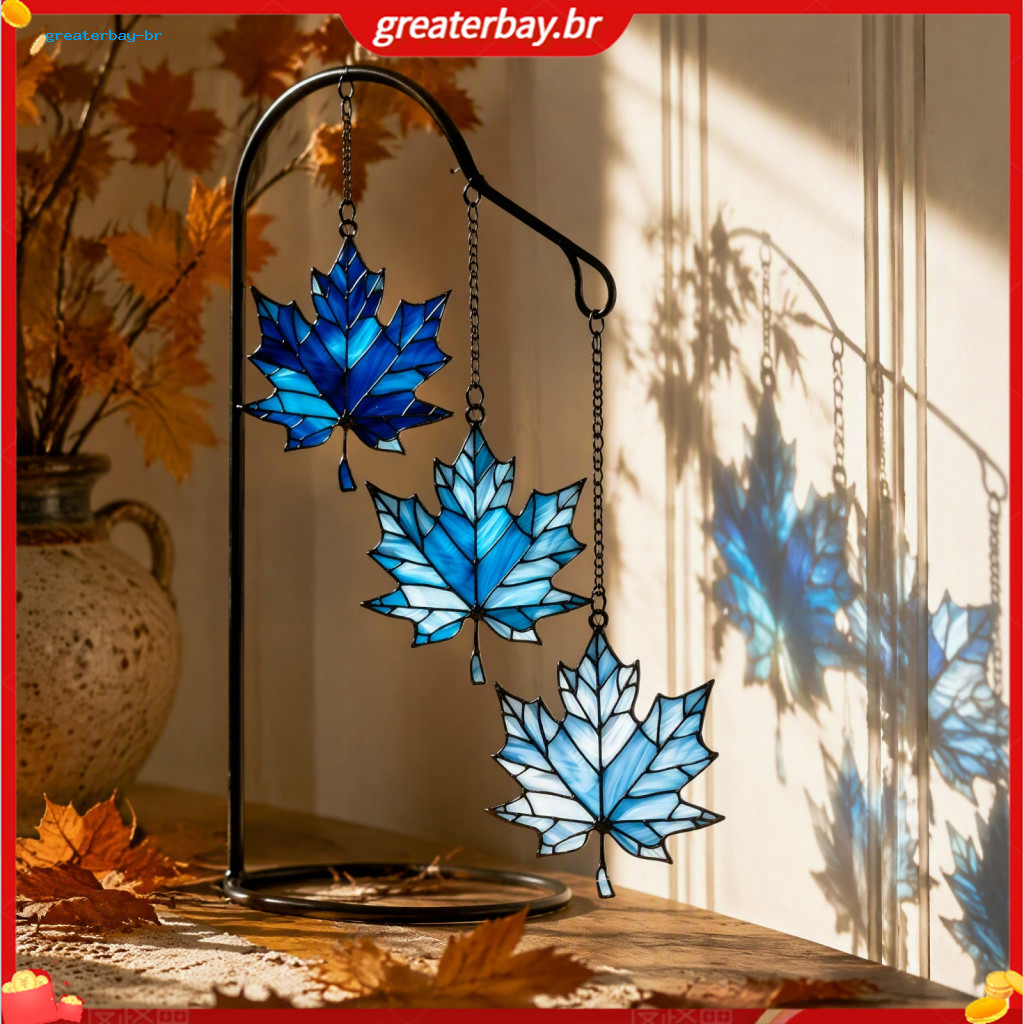 Autumn Maple Leaf Suncatcher Window Hanging Stained Glass Style Acrylic Decor for Thanksgiving Harvest Festival Fall Hom