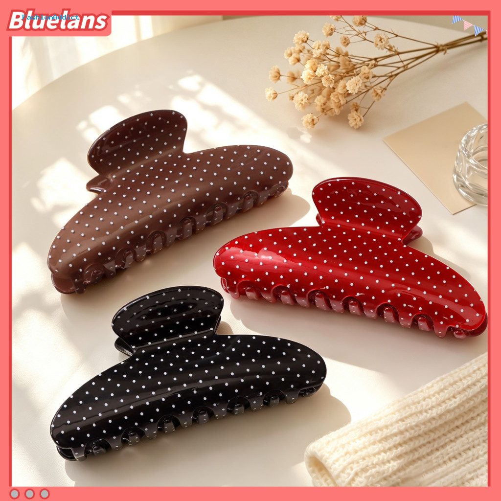 Matte Shark Clips for Thick Hair Korean Style Accessories Polka Dot Claw Clip for Women – Lightweight Acrylic Non-slip