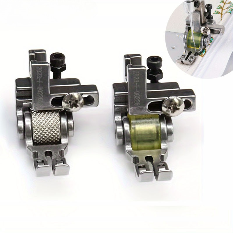 Calcador para Máquina de Costura Industrial - Modelo T3 Novo Design de Base Plana - Rolo de 3 Rodas, Ajustável para a Es