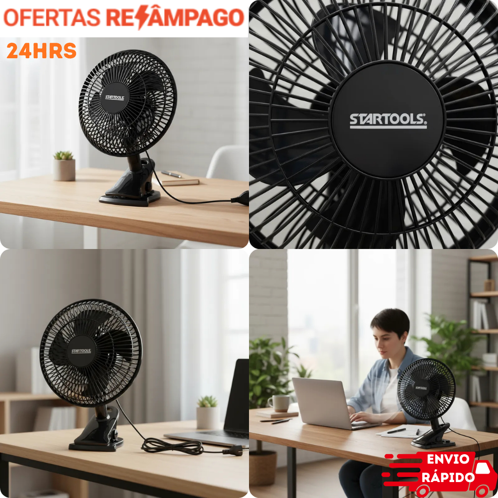 Ventilador De Mesa Portátil C/ Oscilação Casa Escritorio Sala Cozinha Viagem Leve Compacto Ventilador Econômico 110ou220