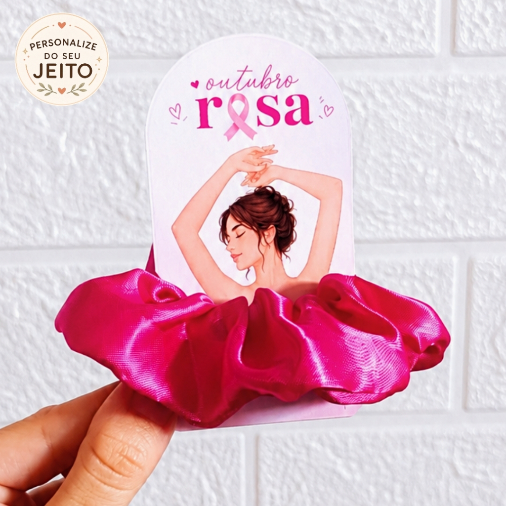 Tag / Card Porta Xuxinha Outubro Rosa Lembrancinha Mimo Campanha