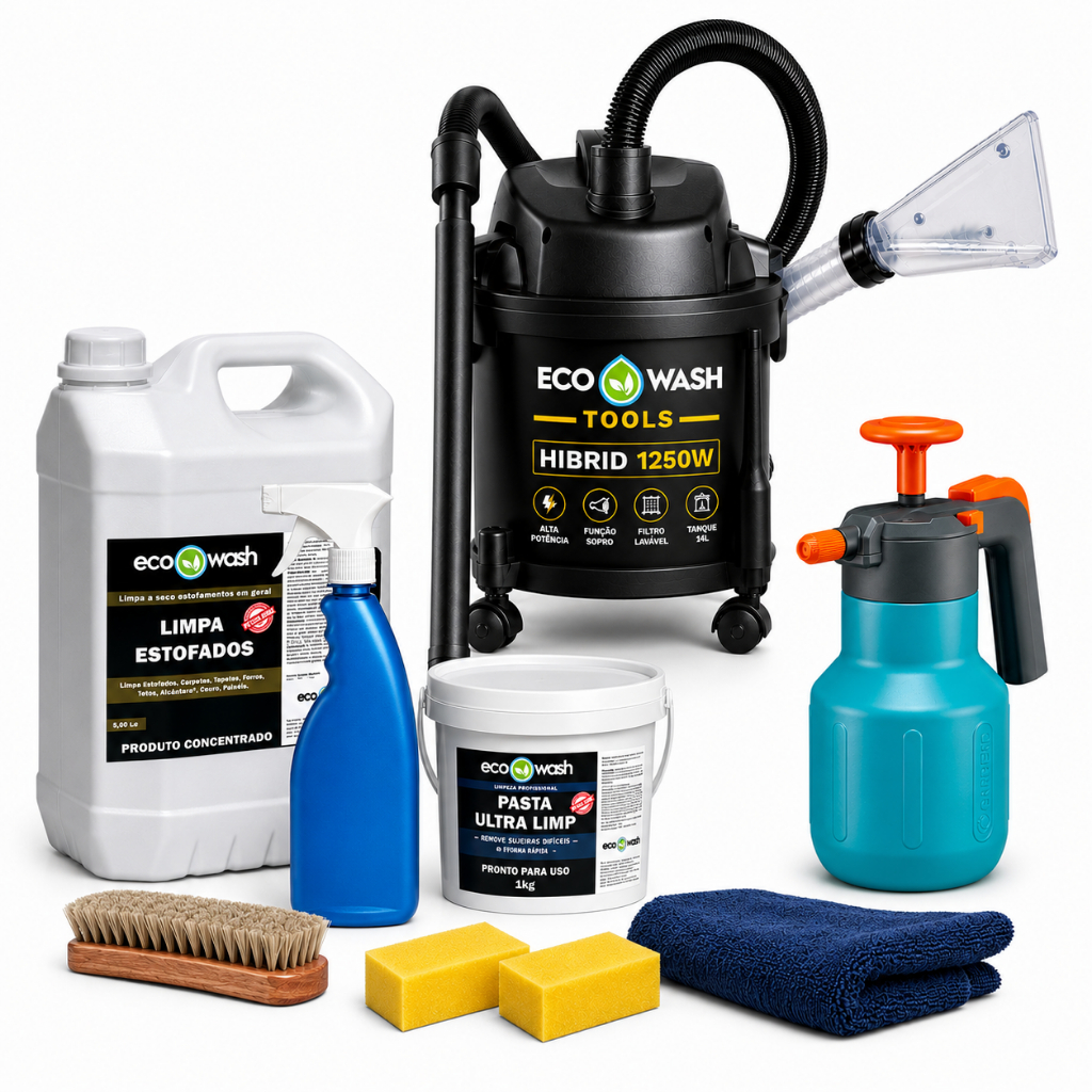 Kit Lavagem A Seco De Estofados Sofá Colchão + Aspirador