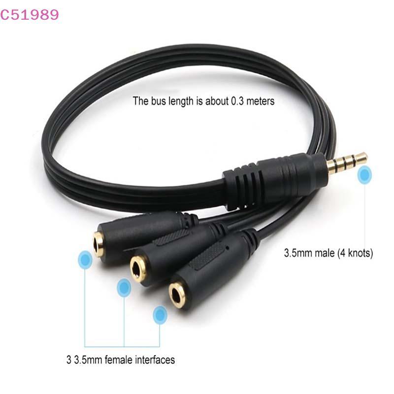 [kaan] Aux Multi Fone De Ouvido Adaptador Divisor De Áudio 3.5mm Ja HUB Spliter Cable BR
