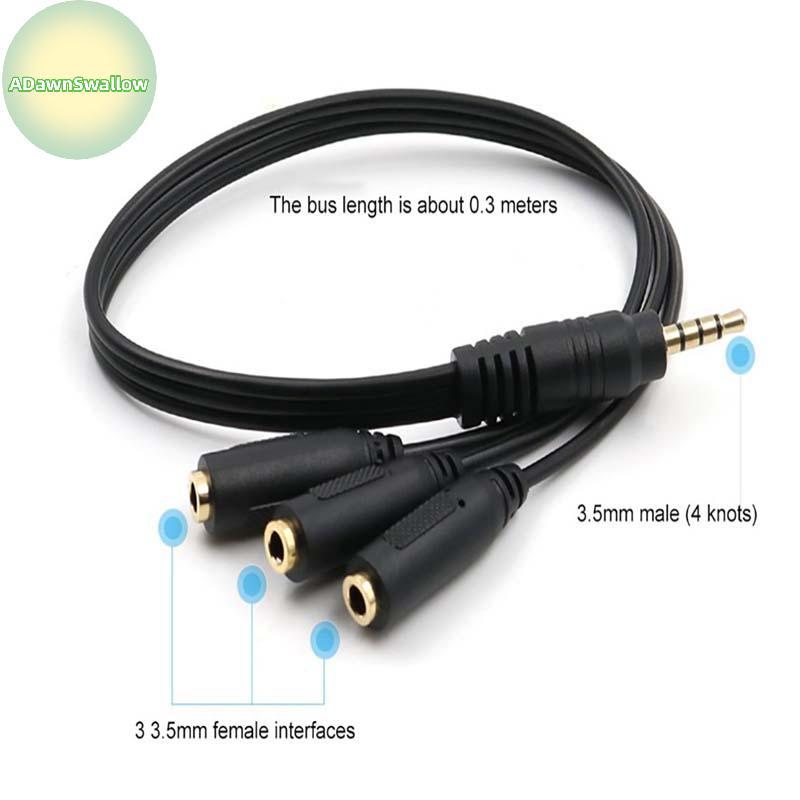 ADS Aux Multi Fone De Ouvido Adaptador Divisor De Áudio 3.5mm Ja HUB Spliter Cable BR