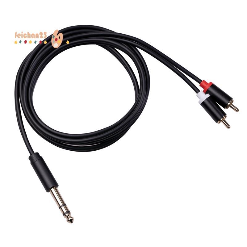 [Fast F] Cabo De 6.35 Mm Para Áudio Aux Jack Y Splitter Cable Amplificadores DVD , 5 Pés